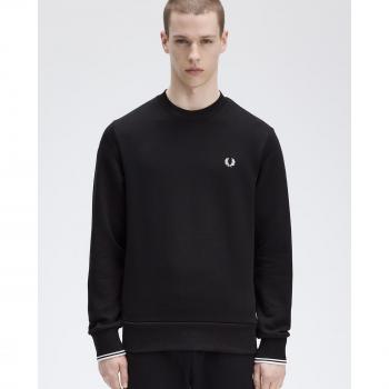 Sudadera de Hombre Fred Perry sin Capucha y Cuello Redondo Negra - XXXL