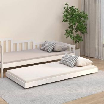Cama de madera maciza de pino blanco 75x190 cm sin colchón