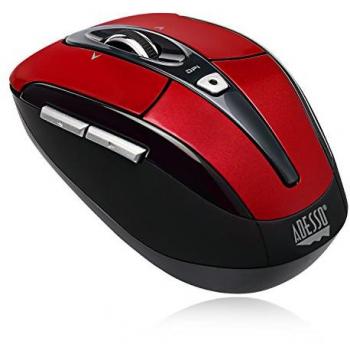 Adesso iMouse S60R - 2.4 GHz Wireless Programmable Nano Mouse, Ergonomic Design, Wireless Optical Technology, Programmable Buttons, Nano Receiver, 1600 DPI Sensitivity