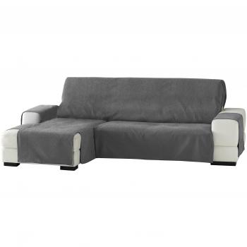 Eysa Zoco Funda para chaise longue, Tres Plazas, Izquierda- vista frontal, Gris, 240 cm
