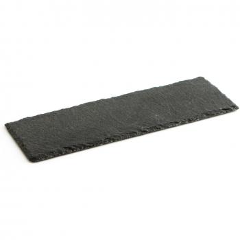 Quid Gastro Fun Bandeja de Pizarra Negra Rugosa, 30x10cm, Fácil de Limpiar y Reciclable para Aperitivos