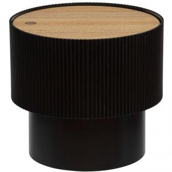 Mesa baja Enola de chapa de fresno, 38,5 cm, color negro - Atmosphera creador de interiores