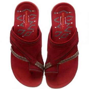 Merrell Terran Post II, Chanclas para Mujer, Rojo