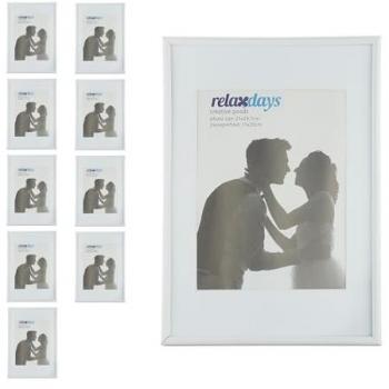 Set 24 Marcos de Fotos A4 Blancos con Placa de Vidrio para Pared o Superficies
