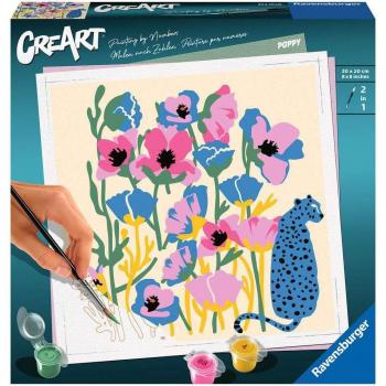 Set de Pintura por Números Ravensburger CreArt Poppy 20x20 cm - A partir de 12 años - Decoración mural