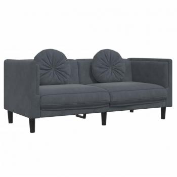 Sofá 2 Plazas Terciopelo Gris Oscuro vidaXL