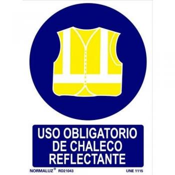 Normaluz RD20043 - Señal Uso Obligatorio DE Chaleco Reflectante PVC Glasspack 0,7mm 21x30 cm