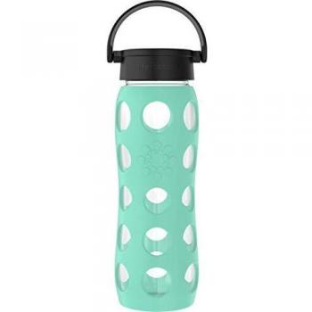 Botella de vidrio Life Factory Classic Cap 650 ml color verde mar