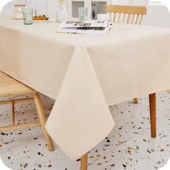 Amazon Brand - Umi Mantel Antimanchas Impermeable Retangular de Tela de Cocina Comedor 140x220cm Beige Claro