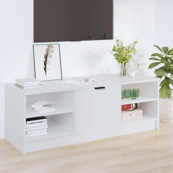 Mueble de TV madera contrachapada 102x35,5x36,5cm blanco brillo vidaXL