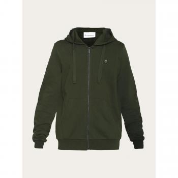 KnowledgeCotton Apparel ASK Regular Zip-Up Hoodie with Kangaroo Pocket