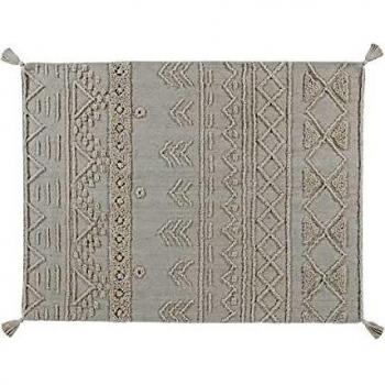 Lorena Canals - Alfombra Lavable Tribu Natural - Natural, Marrón Tierra - 97% algodón 3% Otras Fibras. Base: Algodón Reciclado - 120x160 cm