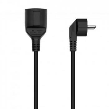 Aisens Cable Alargador de Alimentación - CEE7 Macho a CEE7 Hembra, Negro, 5 Metros