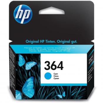 Cartucho de tinta HP Nº364 Cian 300 páginas para impresoras Photosmart C6380, CN255B, B109A, C309G, C5380 y OfficeJet 4620