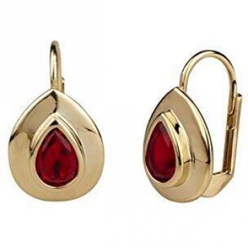 VIDAL & VIDAL Pendientes Oro 18 Ktes Cristal Ruby cierre Ballestilla
