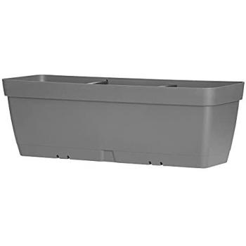 Macetero Lolego 40 cm con Reserva de Agua Duradera, Color Gris