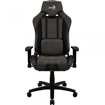 Aerocool Baron Silla Gaming, AeroSuede Transpirable, Respaldo Ajustable, Negro