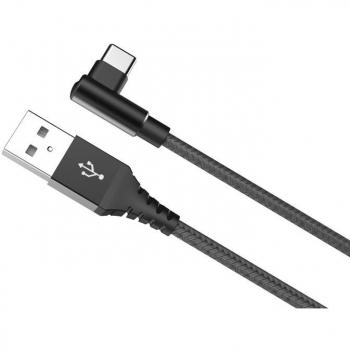 Cable USB A a C de 1 m - Celly USBTYPECLSHBK, color negro