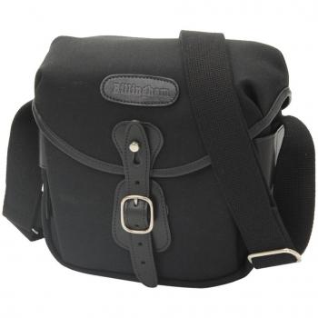 Billingham Hadley - Bolsa de lienzo con bordes de cuero para cámara réflex, color negro