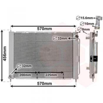 Módulo de Refrigeración con Radiador y Condensador VAN WEZEL 4300M499 para Renault Twingo II y Wind