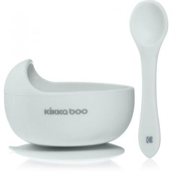 Kikkaboo Silicone Bowl with Spoon Set for Kids, 250ml Capacity, Suction Base, Blue