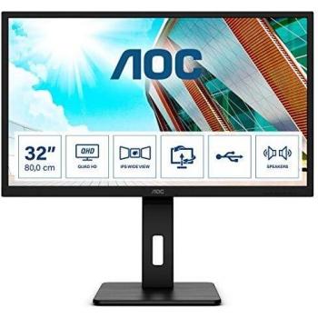 Monitor AOC Q32P2CA de 31.5 con Resolución QHD, Tecnología LED IPS y Conexión USB-C