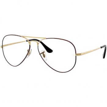 Ray-Ban RX6489 Aviator 3175 Unisex Eyeglasses Black Size 55 with Blue Light Blocking Feature