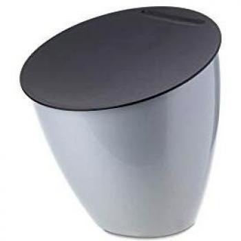 Cubo de Basura de Cocina Mepal Calypso Plateado 2,2 Litros - Contenedor con Tapa para Residuos Residuales - Apto para Lavavajillas
