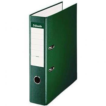 ESSELTE 42310 - Archivador de palanca plástico forrado con rado, ojete y cantonera DIN A4. Lomo 75 mm color verde