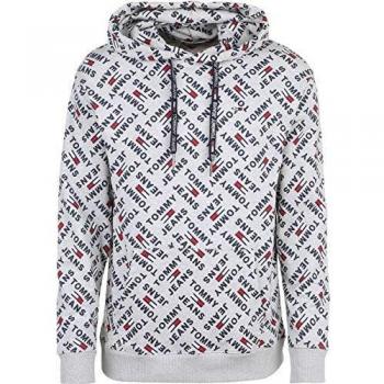 Tommy Hilfiger TJM Allover Print Hoodie Sudadera Deportiva, Gris