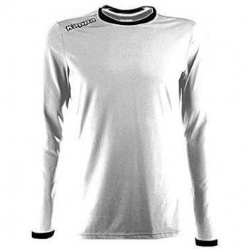 Kappa Pistoia LS Camiseta Fútbol, Unisex, Blanco/Negro, XS