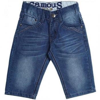 Niño Pantalón Cargo Bermudas Capri Vintage Deportivos Cortos Elastizados 20343 - Azul, 6 Años / 116