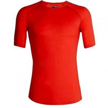 Icebreaker 150 Zone SS Crewe Camiseta, Hombre, Chili Red/Monsoon, Small