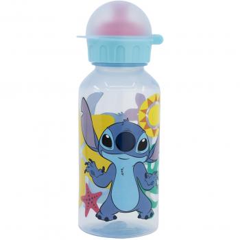 Botella de Agua Reutilizable Infantil Plástico 370 ml de Stitch con tapa
