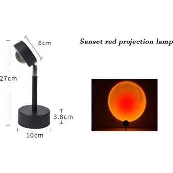 Lámpara de Mesa Proyector de Arcoíris al Atardecer LED para Dormitorio, Bar y Café, Luz Ambiental 24 Horas