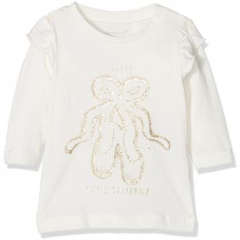 NAME IT Nitetlunas Ls Top F Nb, Camisa Manga Larga para Bebés, Blanco