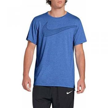 Nike Dri-FIT Breathe Camiseta de Entrenamiento de Manga Corta para Hombre, Large, Azul