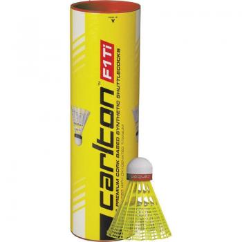 Volantes de Bádminton Carlton F1 Ti Amarillo/Rojo - 6 Unidades, Alta Velocidad