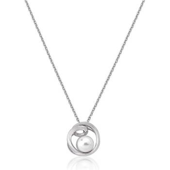 Collar Majorica Duna en plata con perla blanca