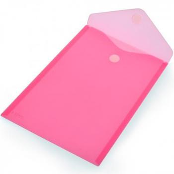 Carpeta Sobre Office Box Classic A4+ Vertical con Cierre de Velcro en Plástico Rojo Translúcido 90046