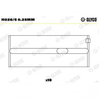 Cojinete de cigüeñal GLYCO H026/5 0.25mm - Aluminio sobre soporte de acero para VOLKSWAGEN GOLF y SEAT Ibiza
