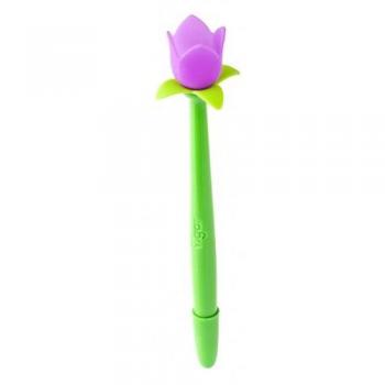 Bolígrafo Original VIGAR con Maceta Floral - Pack de 15 Bolígrafos Funcionales y Divertidos en Diseño de Tulipán Fucsia