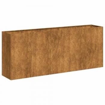 Rusty Weathering Steel Planter Box - 200x40x80 cm - Durable Rectangular Garden Container for Outdoor Use
