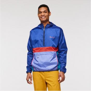 Chaqueta de hombre Cotopaxi Teca Half Zip azul con capucha, fina y ligera