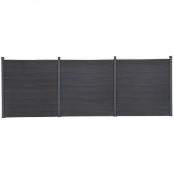 Juego de paneles de valla WPC gris 526x186 cm