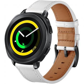 Sundaree Samsung Gear Sport Correa, 20MM Piel Genuina Reemplazo Correa Banda Pulsera Repuesto de Reloj Inteligente Smartwatch para Gear Sport SM-R600/Gear S2 Classic R732/Galaxy Watch 42mm
