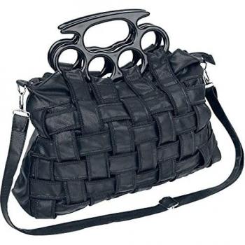 Poizen Industries Bolsa Jade Mujer Bolsa de Mano Negro, 100% Policloruro de Vinilo
