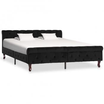 Cama Day and Night - Estructura de cama sin colchón terciopelo negro 160x200 cm