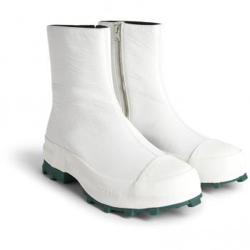 CAMPERLAB Traktori Ankle Boots for Men - White, Smooth Leather, Size 44/10.5