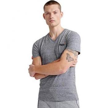 Superdry Vintage V-Neck T-Shirt for Men, Grey, Size XXS